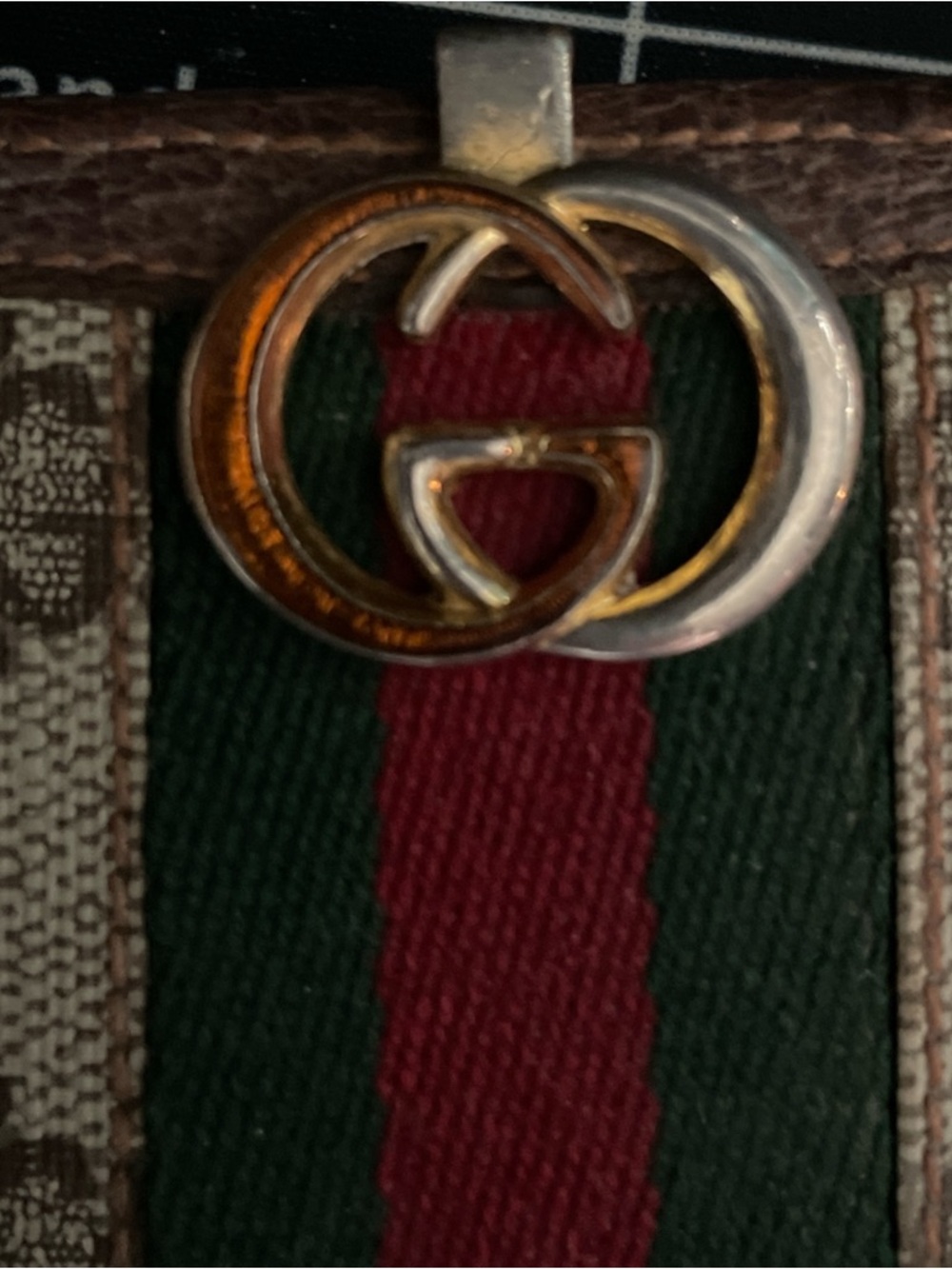 Vintage Gucci GG Supreme Sherry Line Long Wallet - Green Leather Interior - Picture 9 of 9